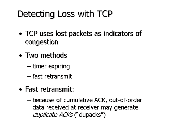 Detecting Loss with TCP