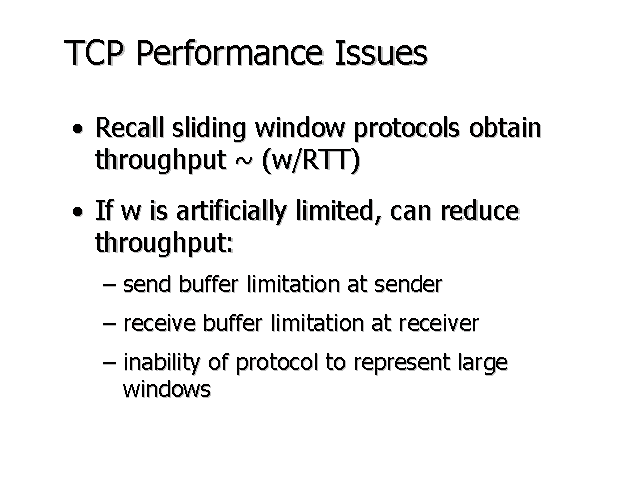 TCP Performance Issues