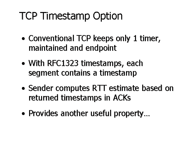 TCP Timestamp Option